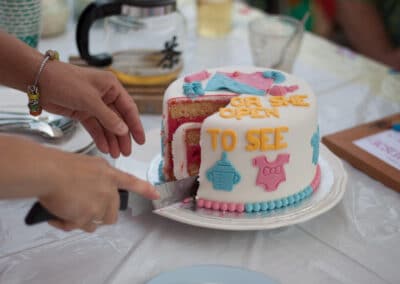 Gender reveal taart feest